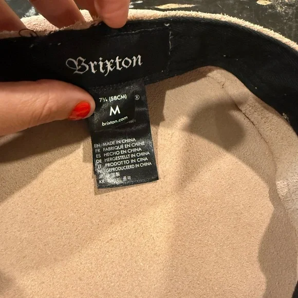Brixton Nude “Kayla Leather Suede Fiddler” Fisherman Cap Coachella Festival Med. - Picture 4 of 6